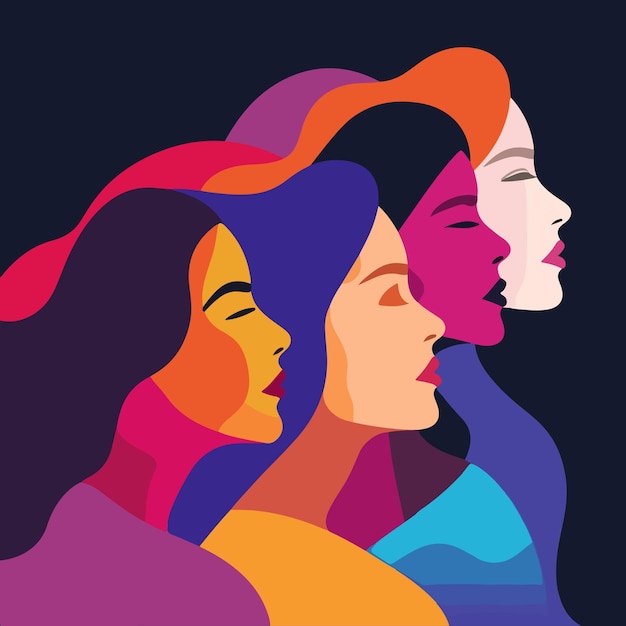 Ilustração vetorial de arte conceitual do Dia Internacional da Mulher