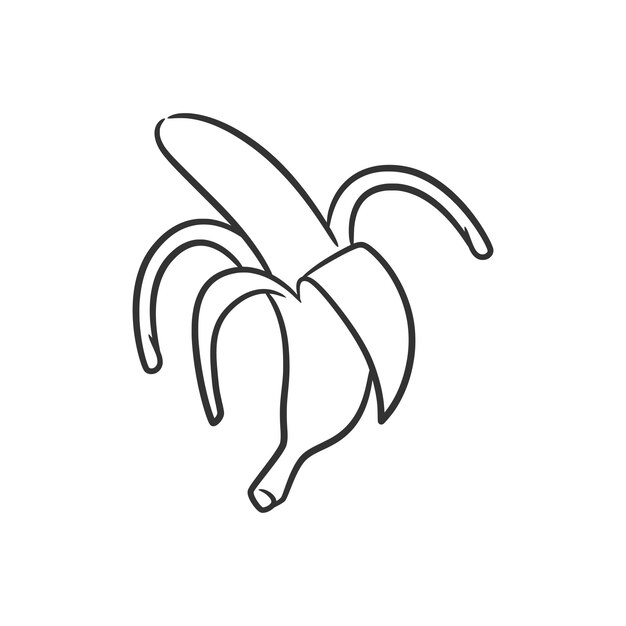 Ilustração vetorial de arte de linha de banana