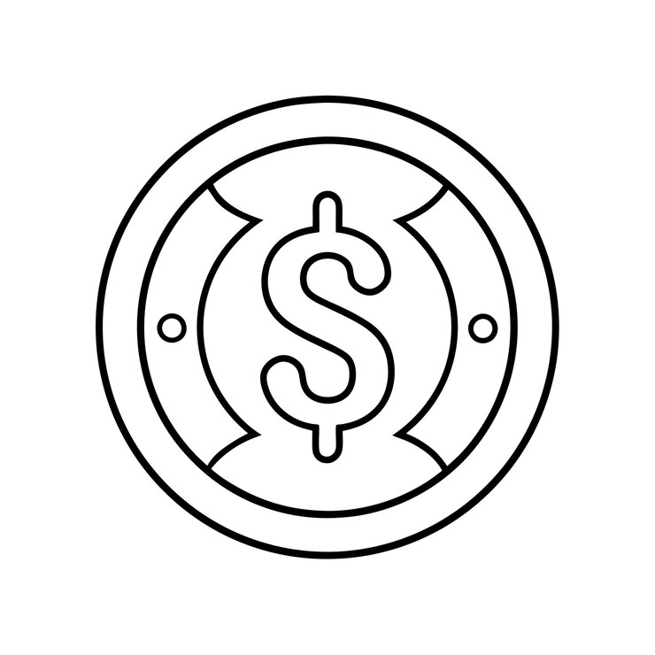 Vetor ilustração vetorial de arte de linha de um ícone de logotipo de sinal de dólar perfeito para projetos financeiros