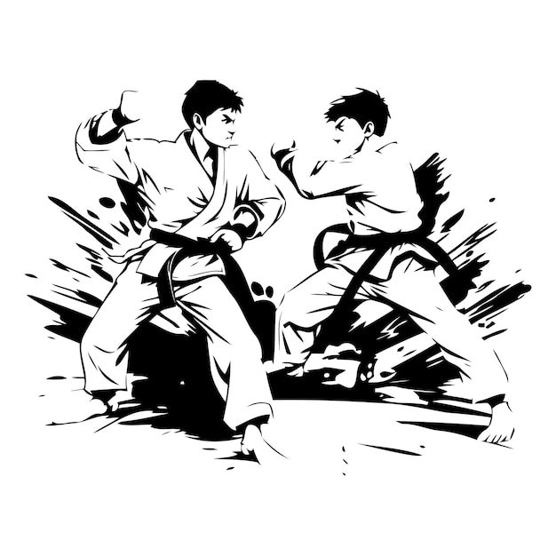 Vetor ilustração vetorial de artes karatéicas de taekwondo