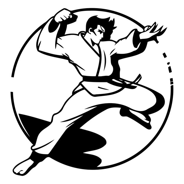 Vetor ilustração vetorial de artes karatéicas de taekwondo