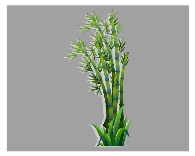 Ilustração vetorial de árvore de bambu verde