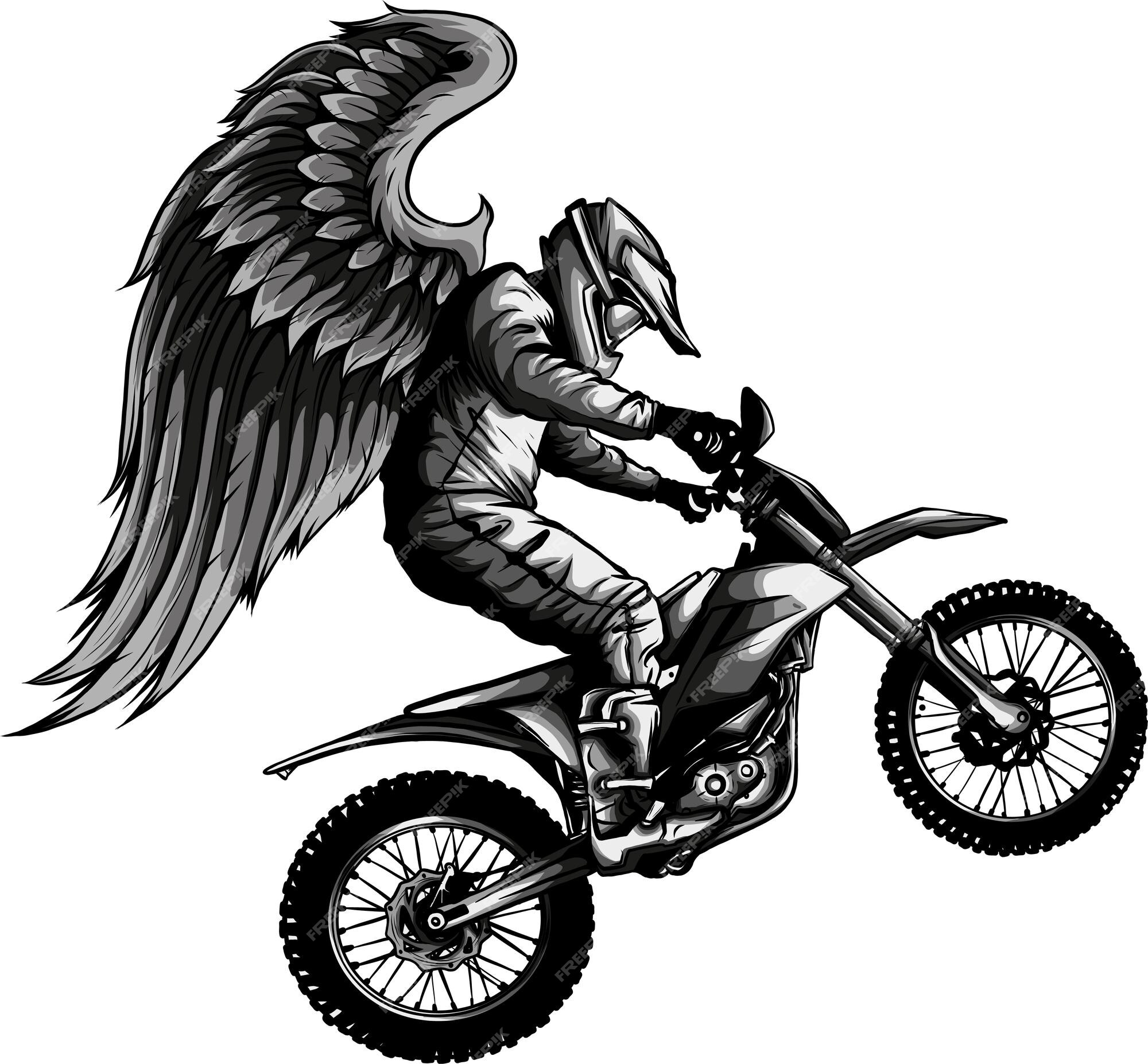 Desenho Da Concorrência Motocross Ilustração do Vetor - Ilustração