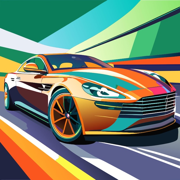 Ilustração vetorial de aston martin rapides