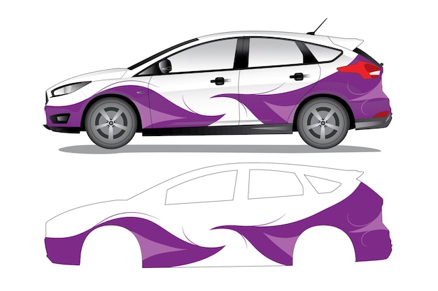 Vetor ilustração vetorial de autocolantes de automóveis abstratos