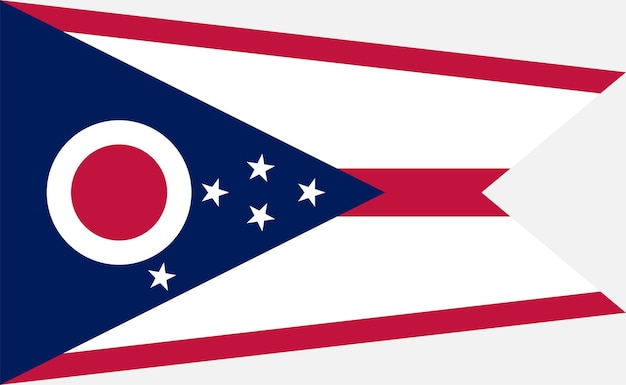 Ilustração vetorial de bandeira do estado de ohio
