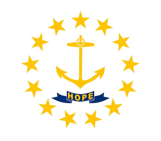 Ilustração vetorial de bandeira do estado de Rhode Island