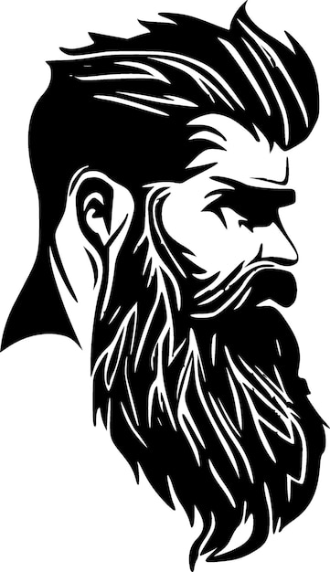 Vetor ilustração vetorial de barba minimalista e logotipo plano