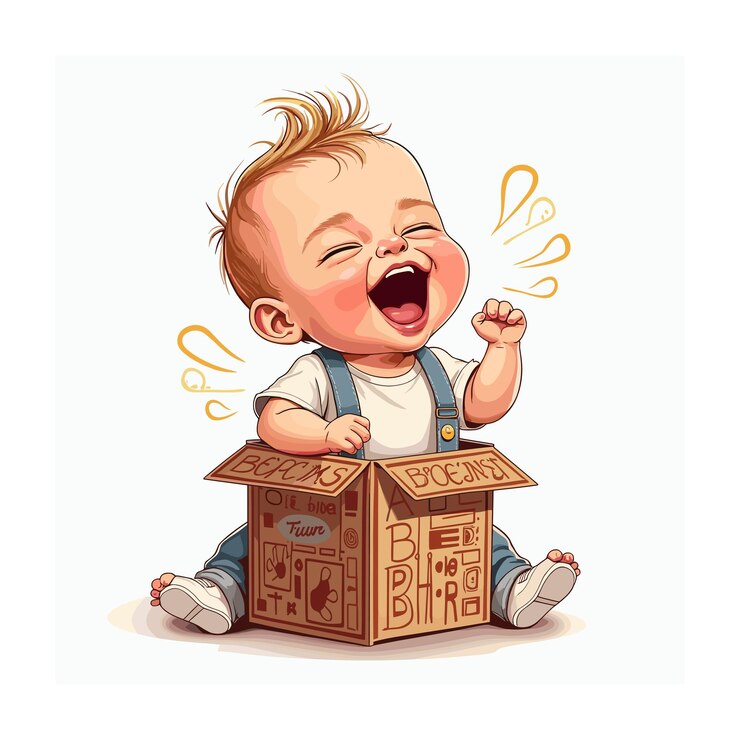 Vetor ilustração vetorial de bebê brincando vector de desenho animado de crianças felizes se divertindo