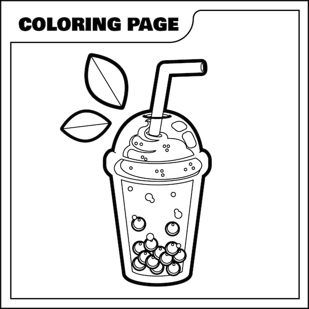 Ilustração vetorial de bebida boba Ilustração vetorial de chá de bolha