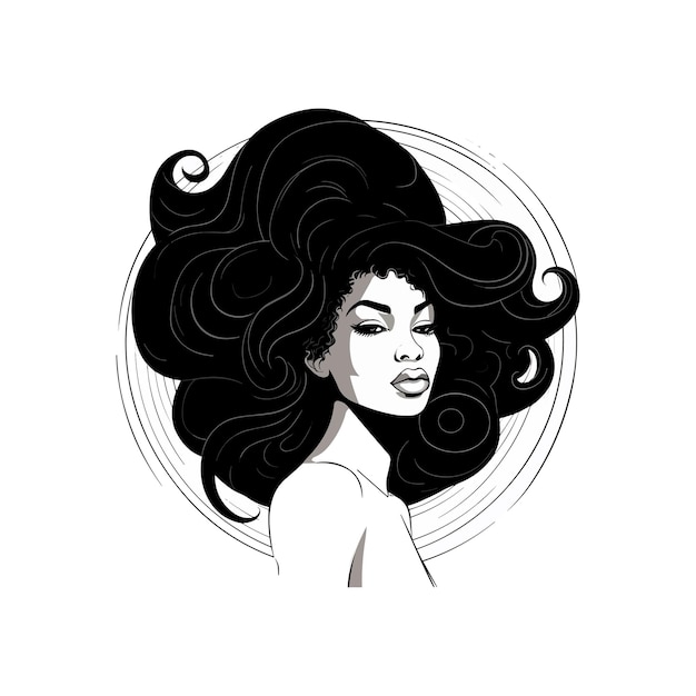 Vetor ilustração vetorial de beleza de mulher negra