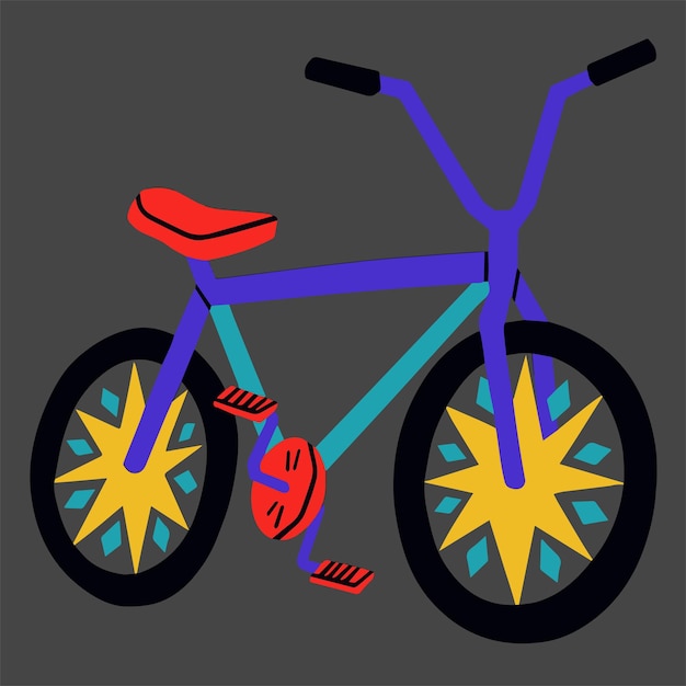 Ilustração vetorial de bicicleta com padrões vibrantes obra de arte