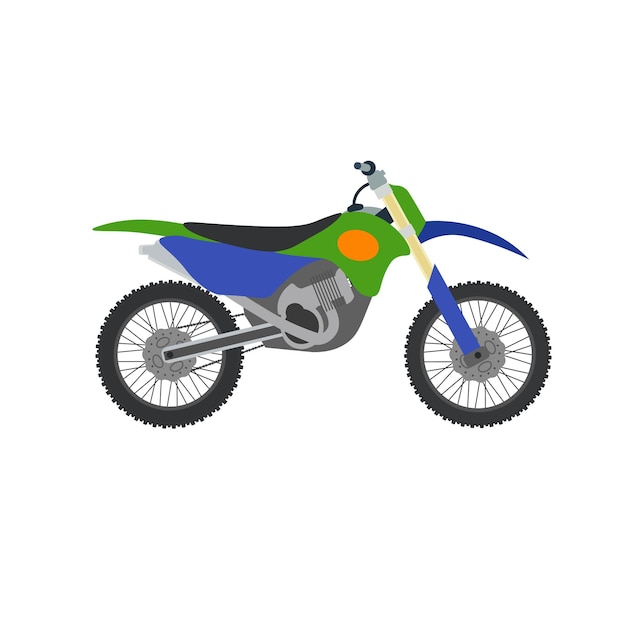 Ilustração vetorial de bicicleta de motocross isolada no fundo branco