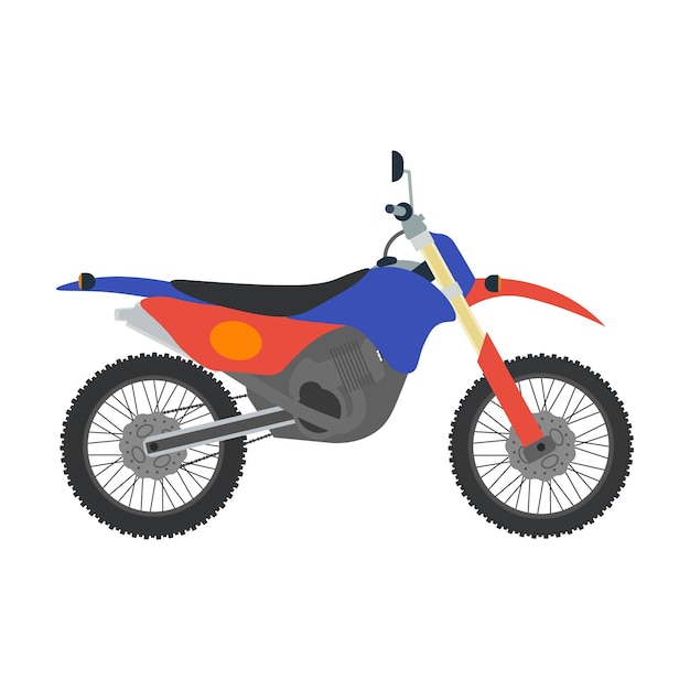 Ilustração vetorial de bicicleta de motocross isolada no fundo branco