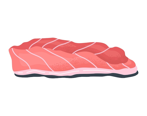 Vetor ilustração vetorial de bife cru de carne fresca desenho de produto de carniceiro ingrediente de cozinha gráfico