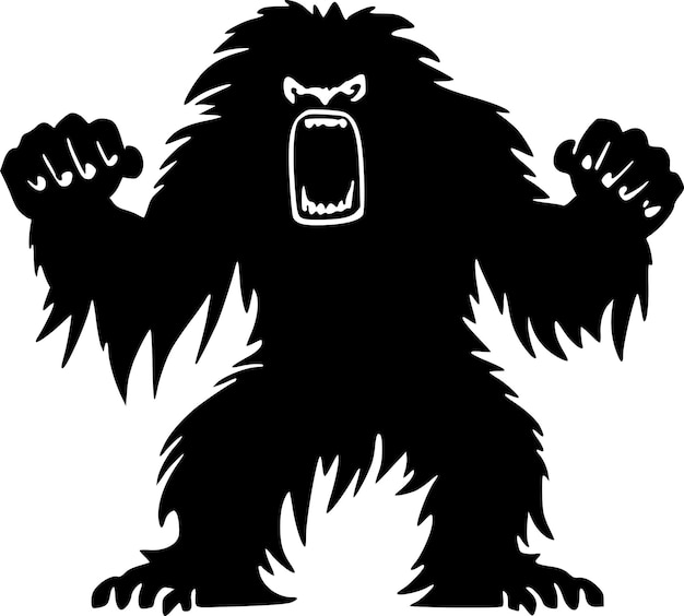 Vetor ilustração vetorial de bigfoot minimalista e logotipo plano