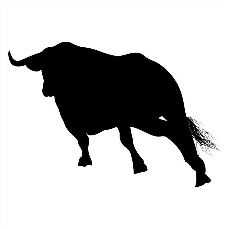 Vetor ilustração vetorial de black bull silhouette