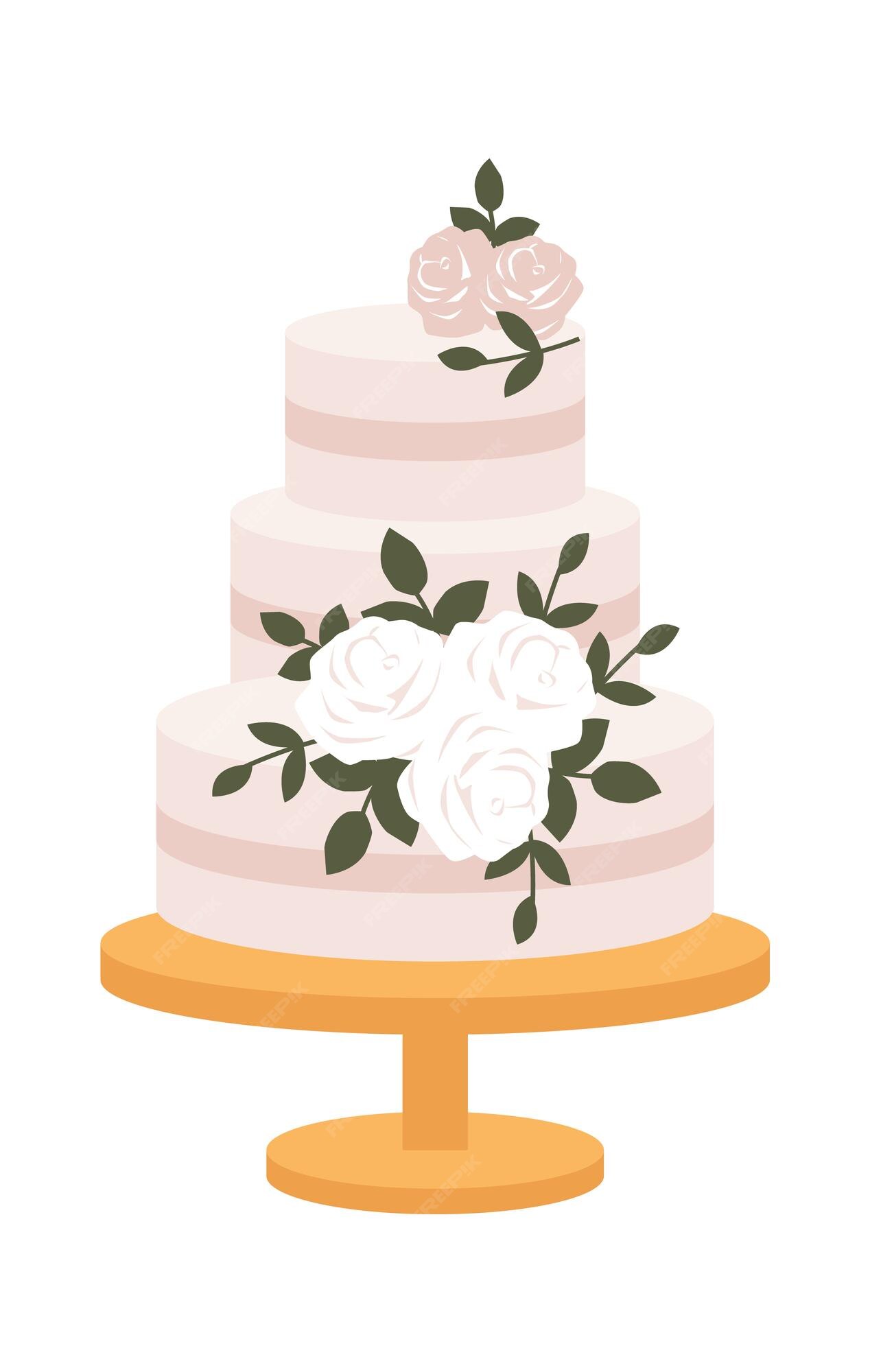 Cor Vetorial Por Atividade Numérica Com Bolo De Casamento Fofo. Sobremesa  De Cerimônia De Casamento Decorada Com Flores E Noiva E Ilustração do Vetor  - Ilustração de bolo, flores: 271015894