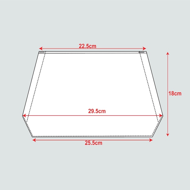 Ilustração vetorial de bolso canguru com modelo de ilustração vetorial de detalhes de medição