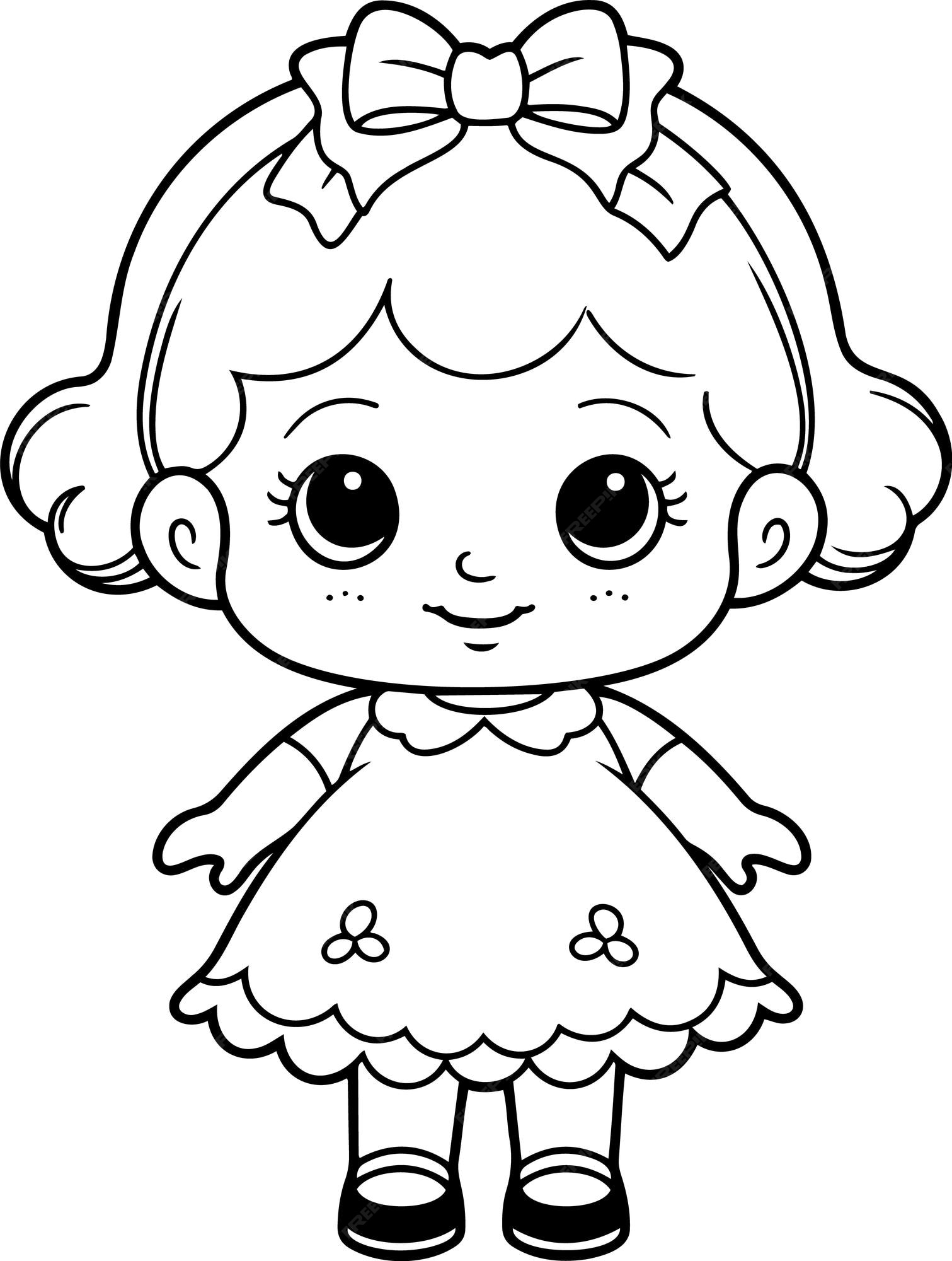 Vetores de Boneca De Desenho Animado Bonito Ou Garotinha Para Colorir  Página Ou Livro Conceito De Brinquedo Chilren Ilustração Eps Vetor Preto E  Branco 10 e mais imagens de Boneca - iStock