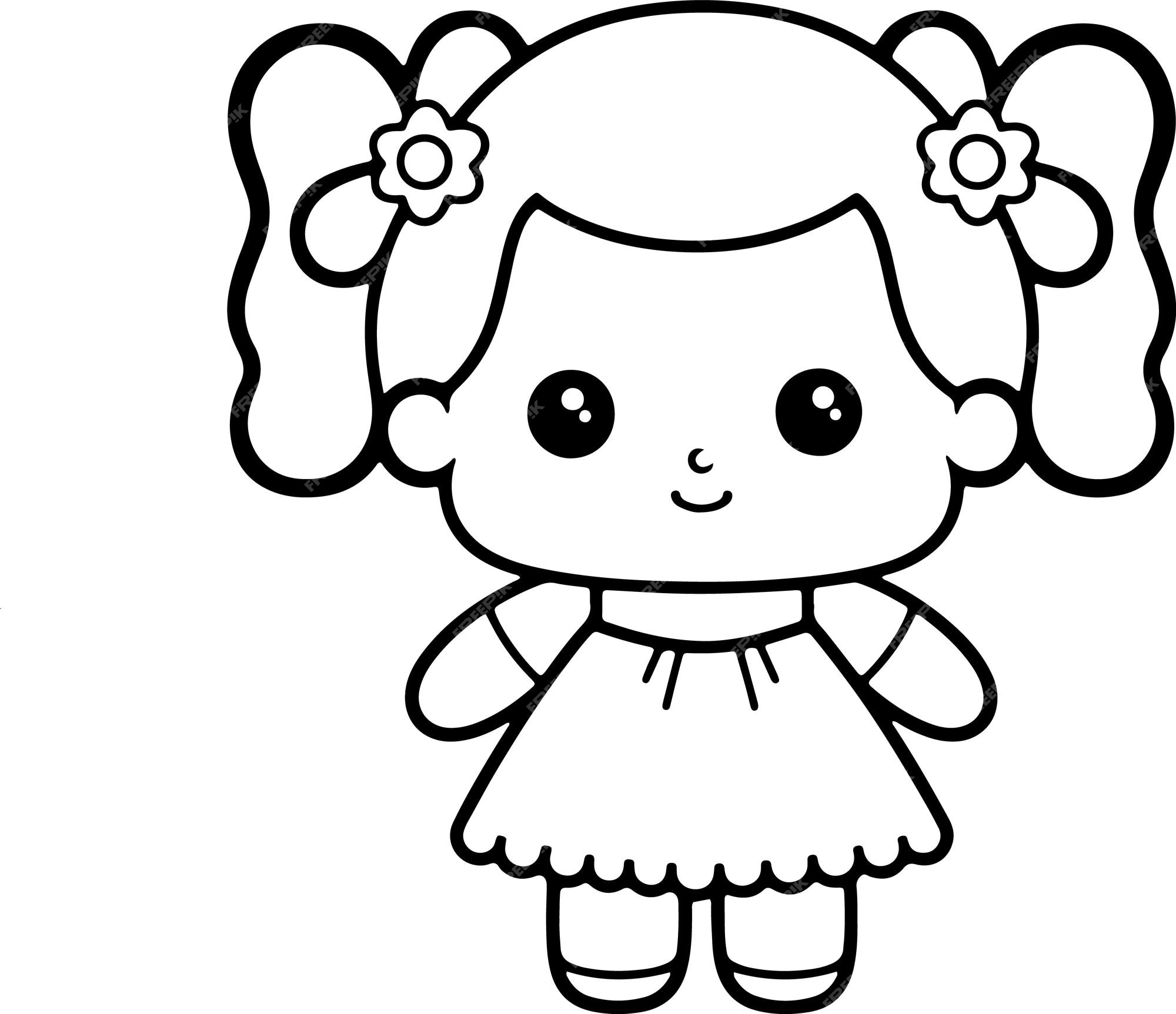 Vetores de Boneca De Desenho Animado Bonito Ou Garotinha Para Colorir  Página Ou Livro Conceito De Brinquedo Chilren Ilustração Eps Vetor Preto E  Branco 10 e mais imagens de Boneca - iStock