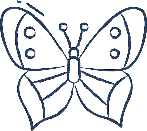 Ilustração vetorial de borboleta desenhada à mão