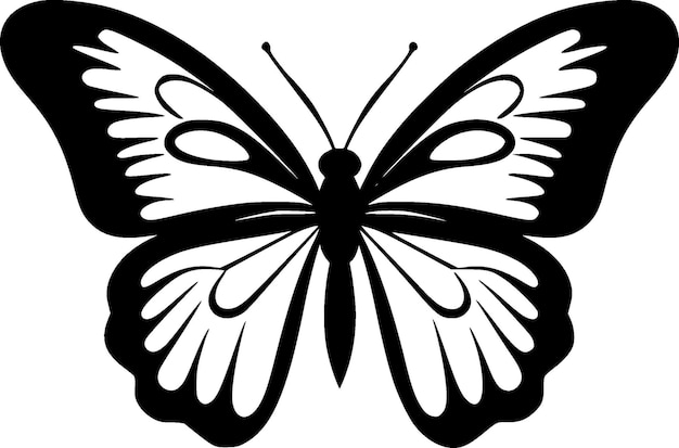 Ilustração vetorial de borboleta preta e branca