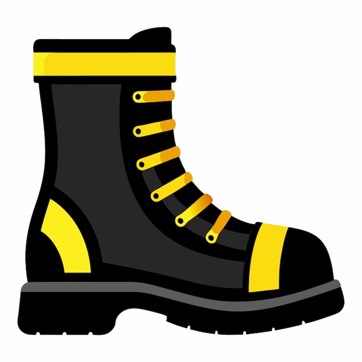 Vetor ilustração vetorial de botas de bombeiro