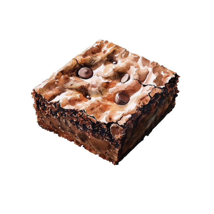 Vetor ilustração vetorial de brownie em estilo aquarela
