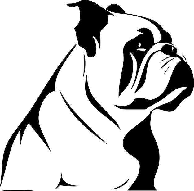 Ilustração vetorial de bulldog minimalist e flat logo