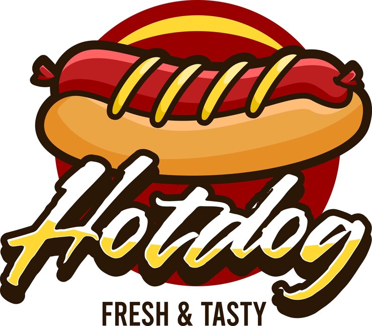 Vetor ilustração vetorial de cachorro-quente de comida para empresas de alimentos e equipe de jogos isolada