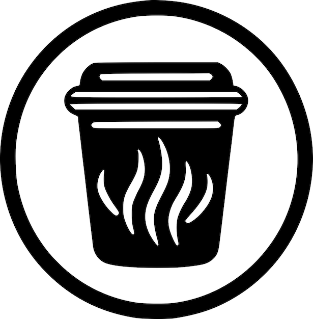 Vetor ilustração vetorial de café preto e branco