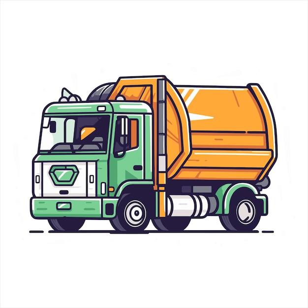 Vetor ilustração vetorial de caminhões de trabalho planos