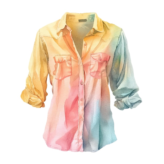 Ilustração vetorial de camisa bonita em estilo aquarela