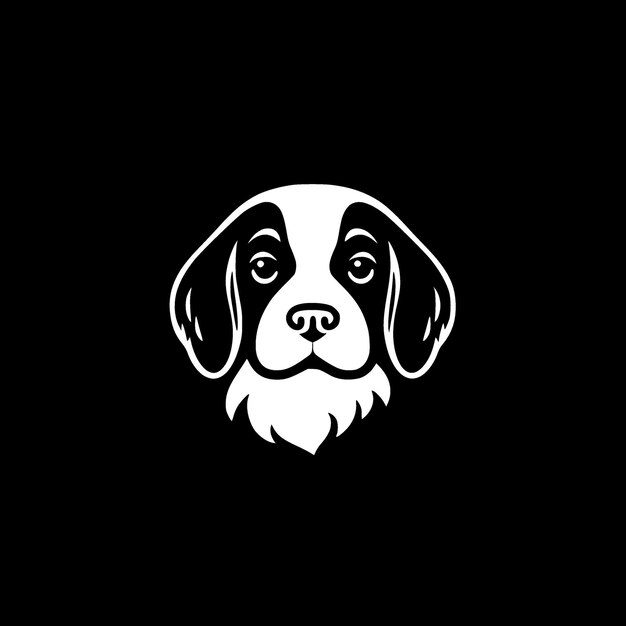 Vetor ilustração vetorial de cão em preto e branco