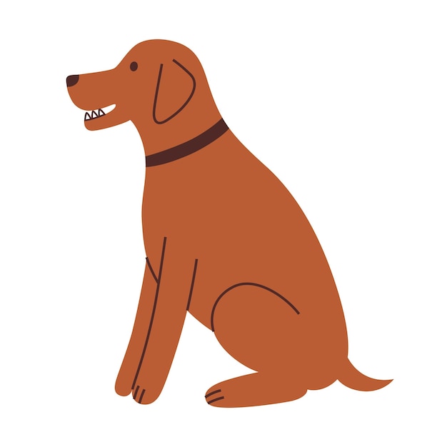 Ilustração vetorial de cão grande animal de estimação de desenho animado amigável com uma coleira perfeito para amantes de animais lojas de animais