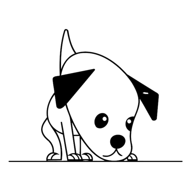 Vetor ilustração vetorial de cão jack russell terrier cão de desenho animado bonito