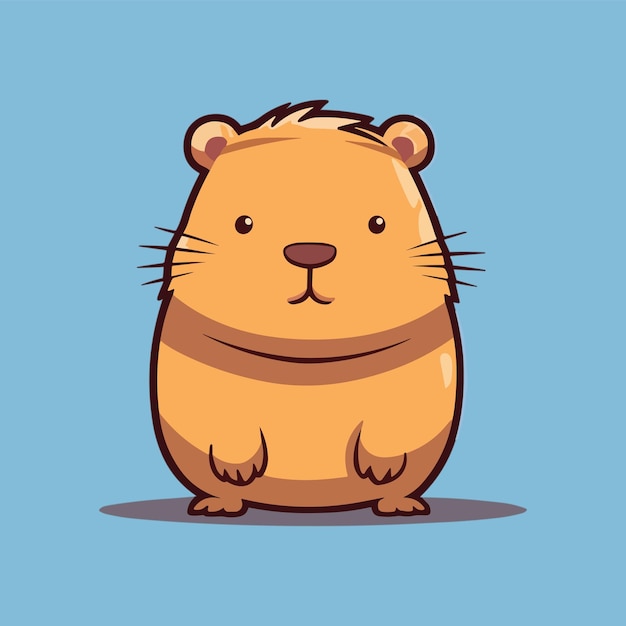 Capivara de desenho animado em uma ilustração de arte vetorial de