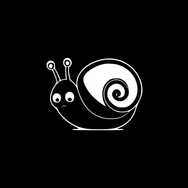 Vetor ilustração vetorial de caracol preto e branco