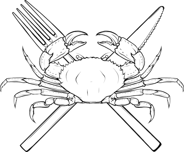 Ilustração vetorial de caranguejo desenhada à mão