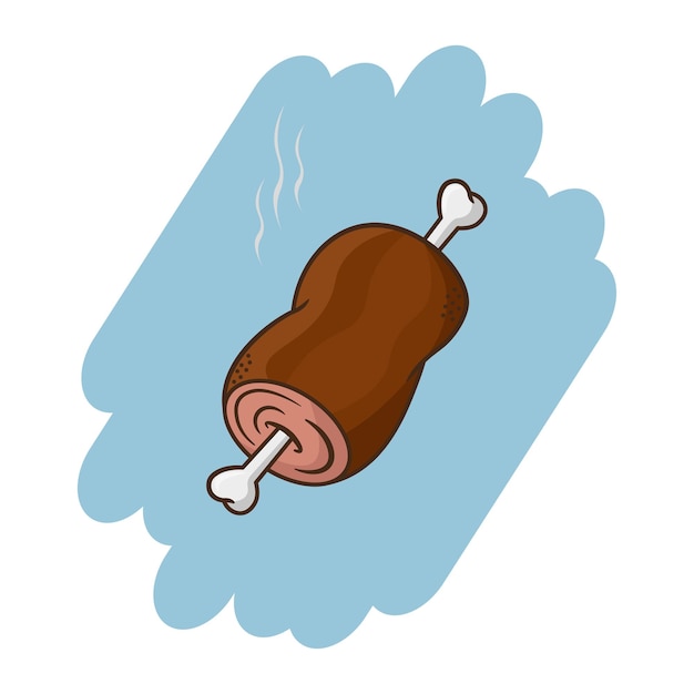 ilustração vetorial de carne grelhada com um açougueiro na carne