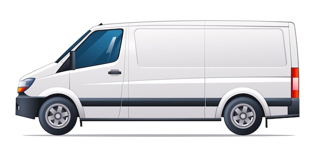 Vetor ilustração vetorial de carro carga van vista lateral isolada em fundo branco