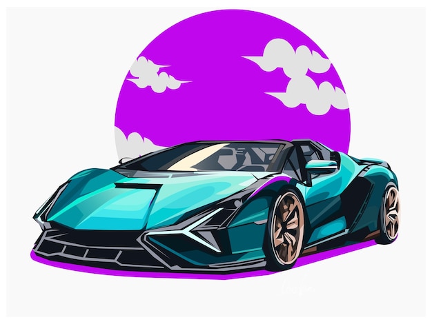 Ilustração vetorial de carro moderno e esportivo