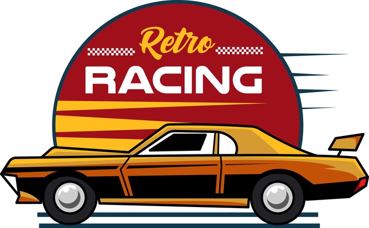 Vetor ilustração vetorial de carros antigos com distintivo