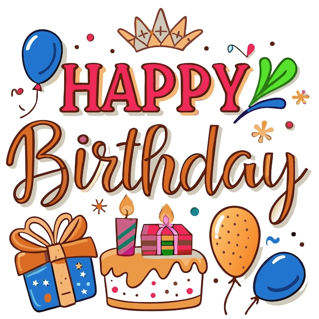 Ilustração vetorial de cartão de felicitações de aniversário
