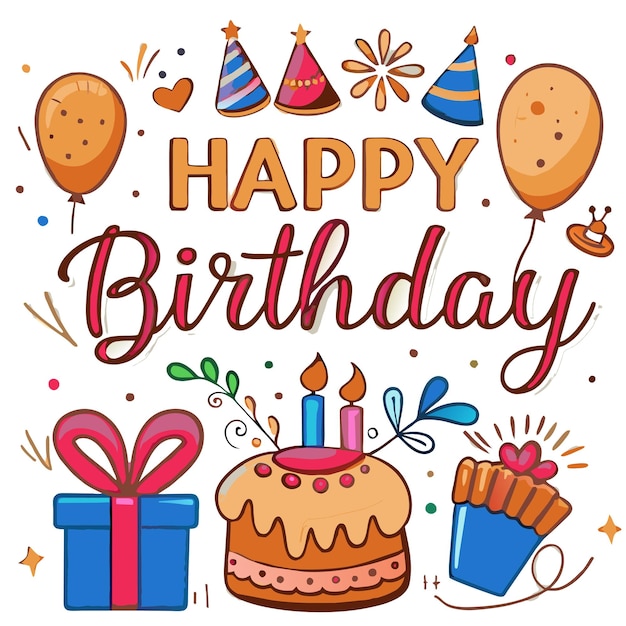 Ilustração vetorial de cartão de felicitações de aniversário
