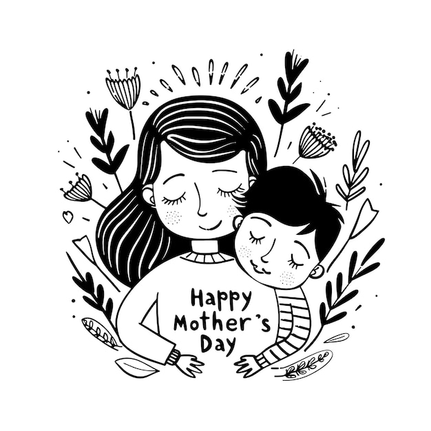 Ilustração vetorial de cartão de feliz dia das mães