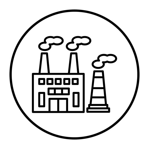 Ilustração vetorial de chaminés de fábrica