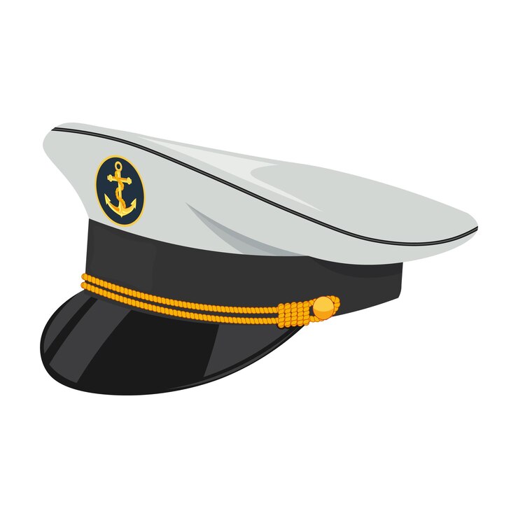 Vetor ilustração vetorial de chapéu de capitão isolada no fundo branco