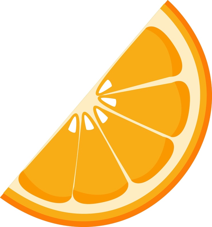 Vetor ilustração vetorial de clipart de fatia laranja de desenho animado